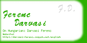 ferenc darvasi business card